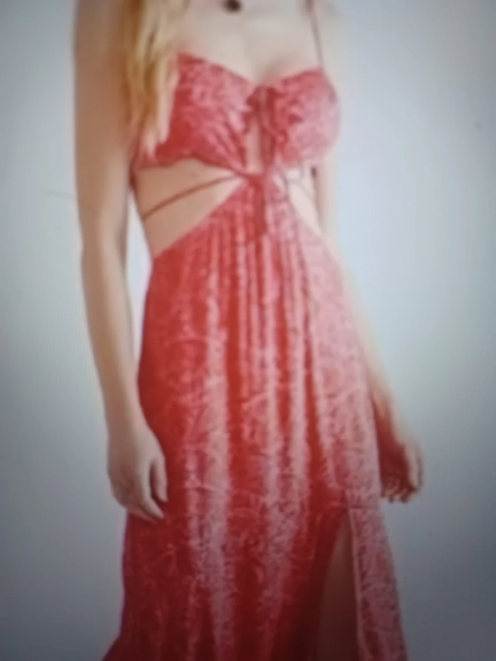 Free People Red- Pink Cutout Maxi Dress--XS